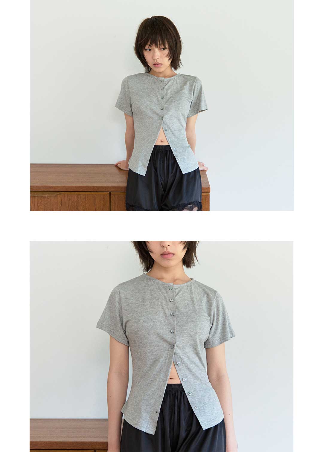 Cardigan Tee (Gray)