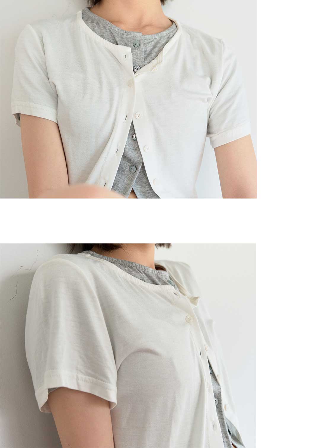 Cardigan Tee (White)