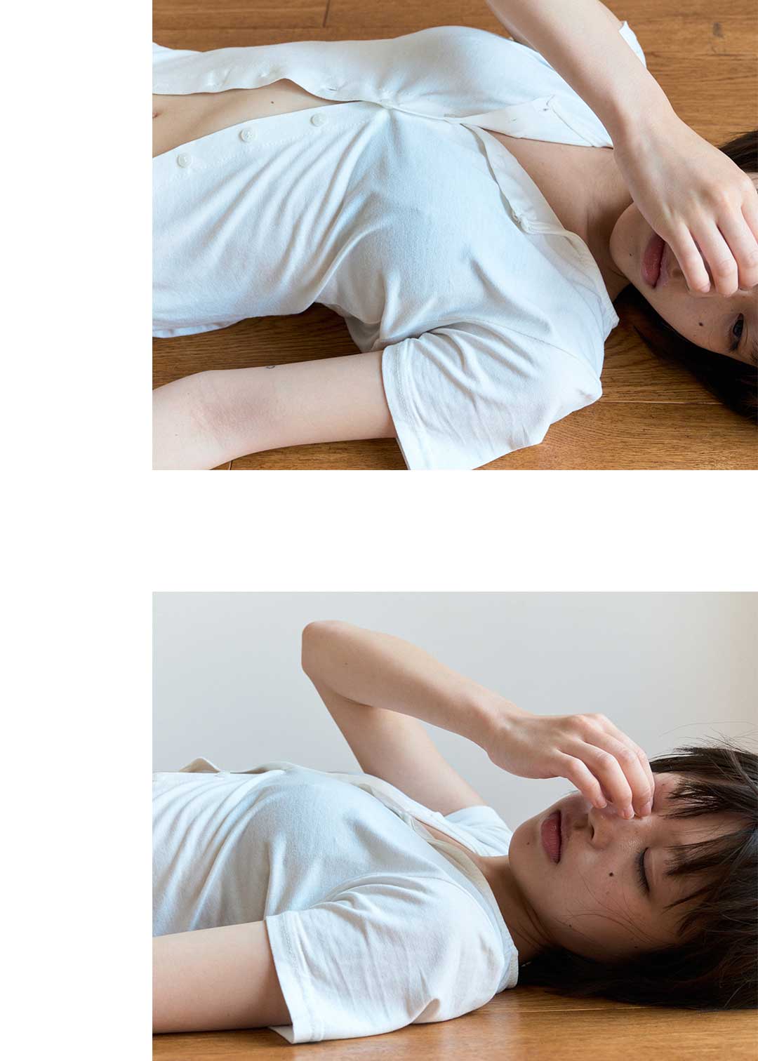 Cardigan Tee (White)