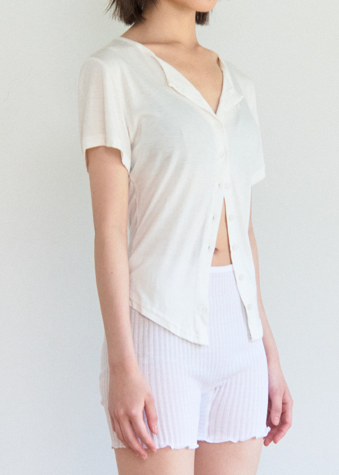 Cardigan Tee (White)