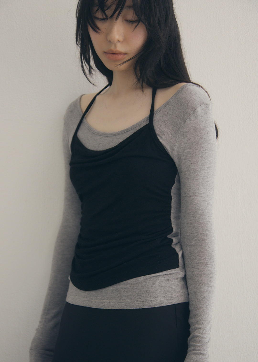 SoftTouch Cami Top (Gray×Black)