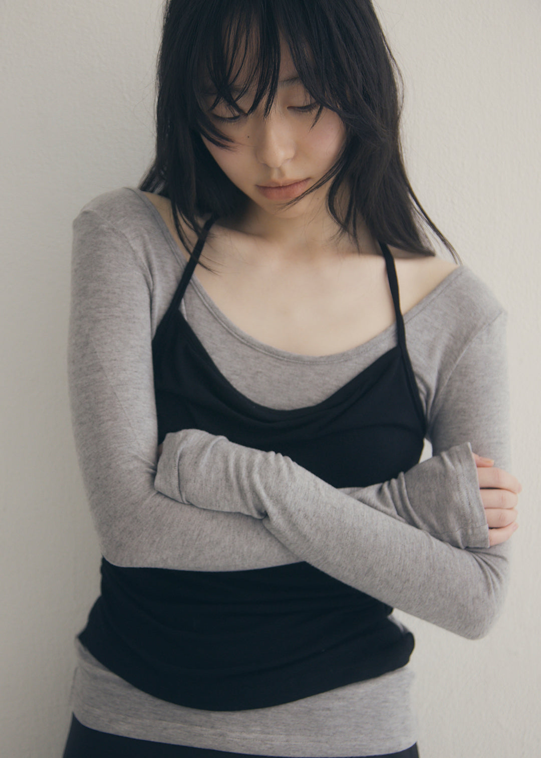 SoftTouch Cami Top (Gray×Black)