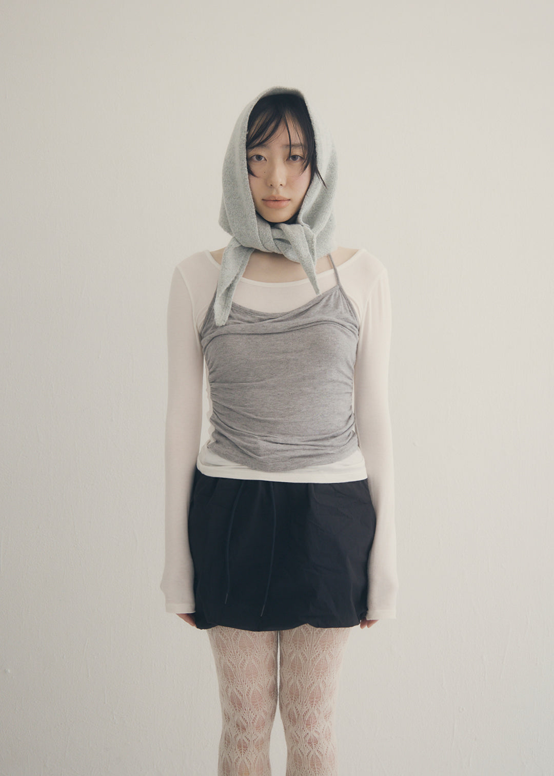 Wool Knit Scarf (Gray)
