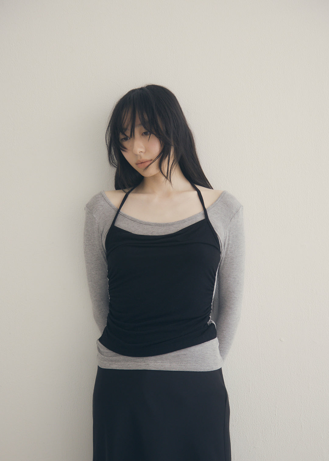 SoftTouch Cami Top (Gray×Black)