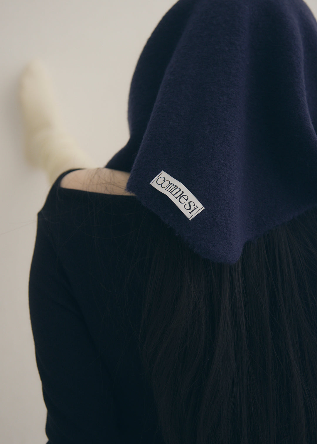 Wool Knit Scarf (Navy)