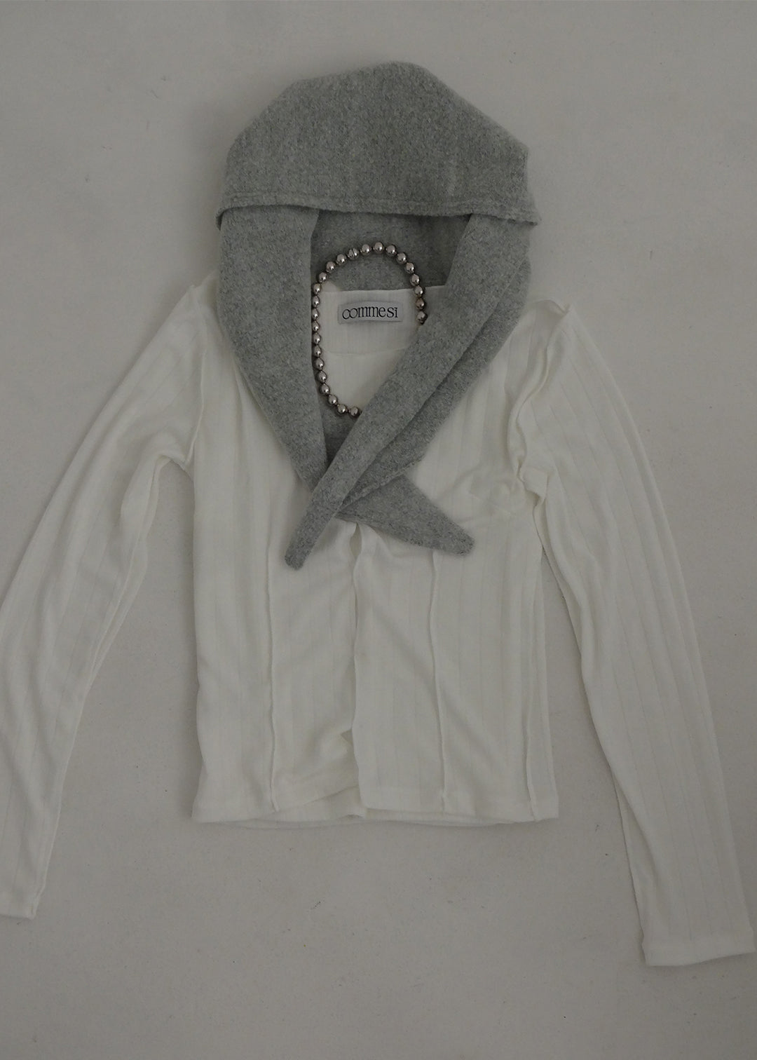 Wool Knit Scarf (Gray)