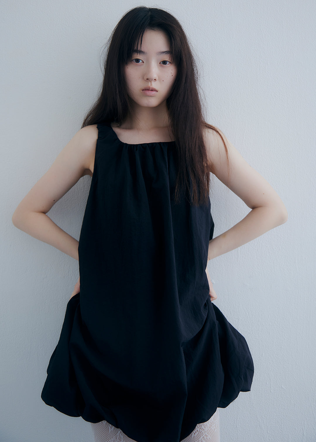 Airy Puff Dress (Black)