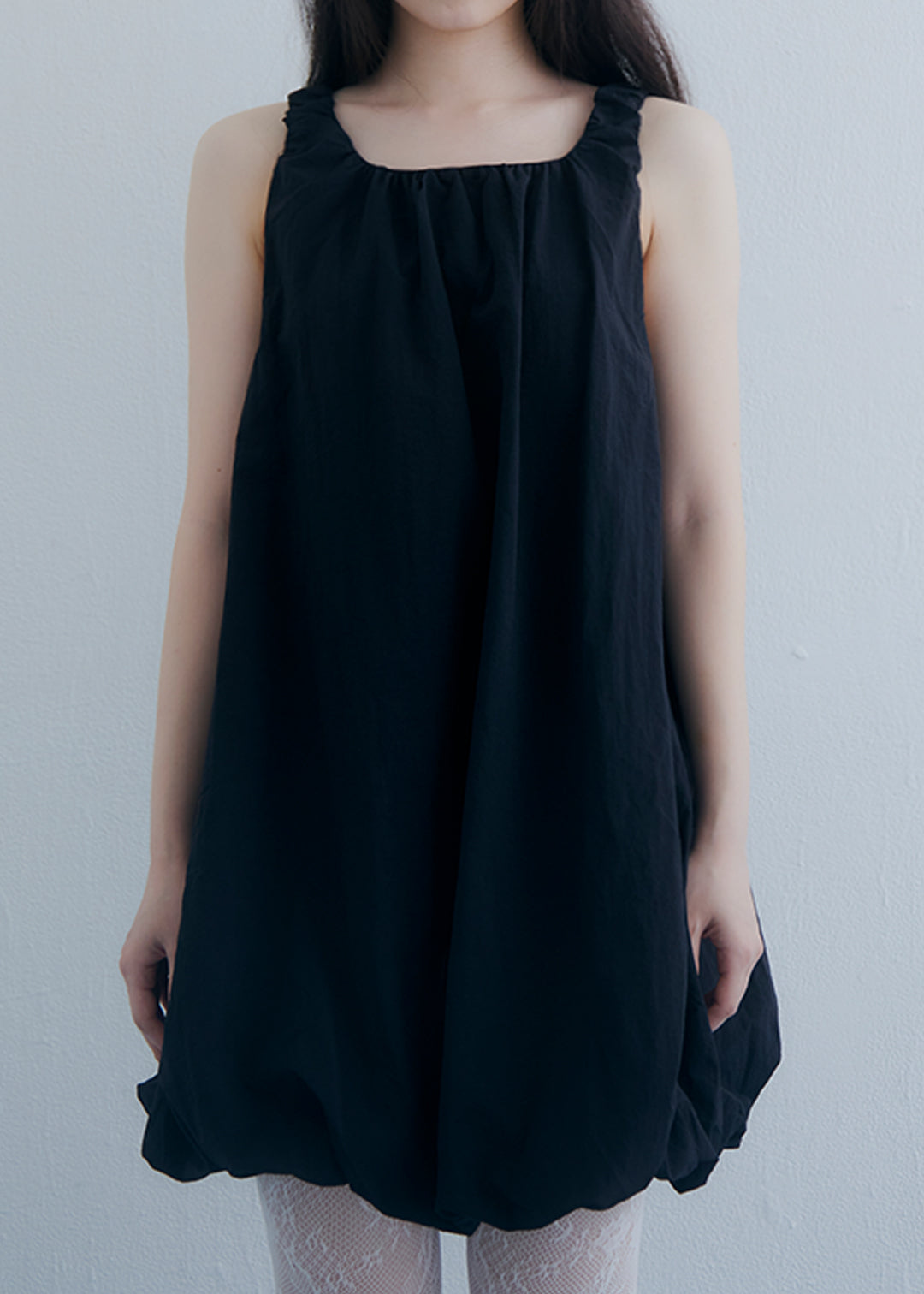 Airy Puff Dress (Black)