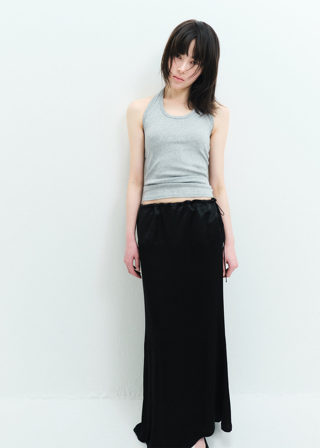 Halter Neck Tee (Merlange Gray)