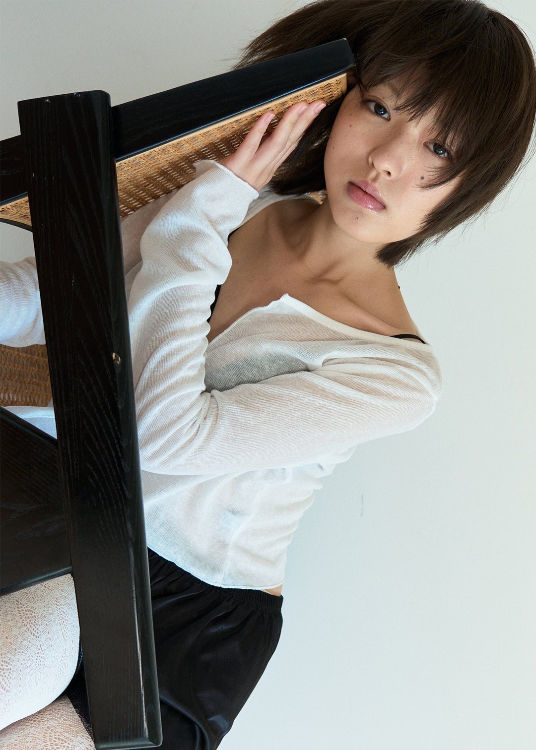 Sheer Button Cardi (Ivory)