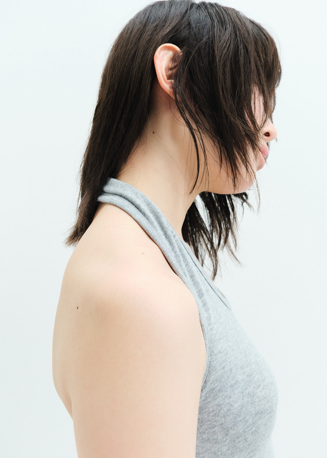 Halter Neck Tee (Merlange Gray)