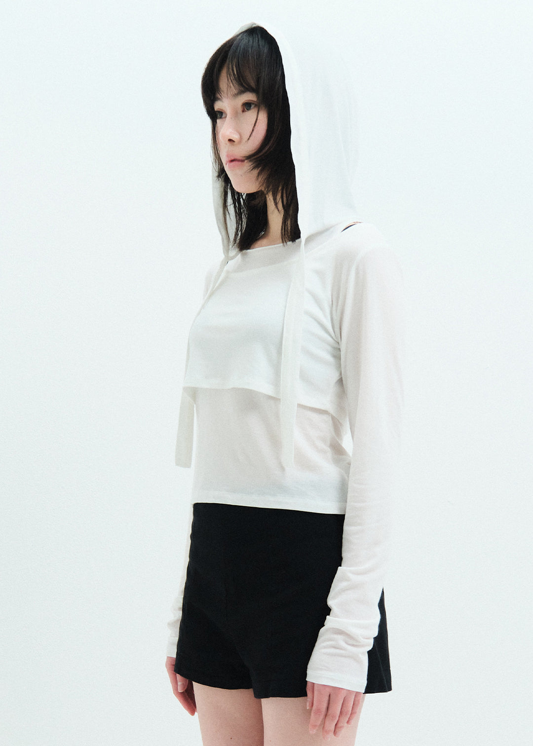 Hoodie Set Top (White)