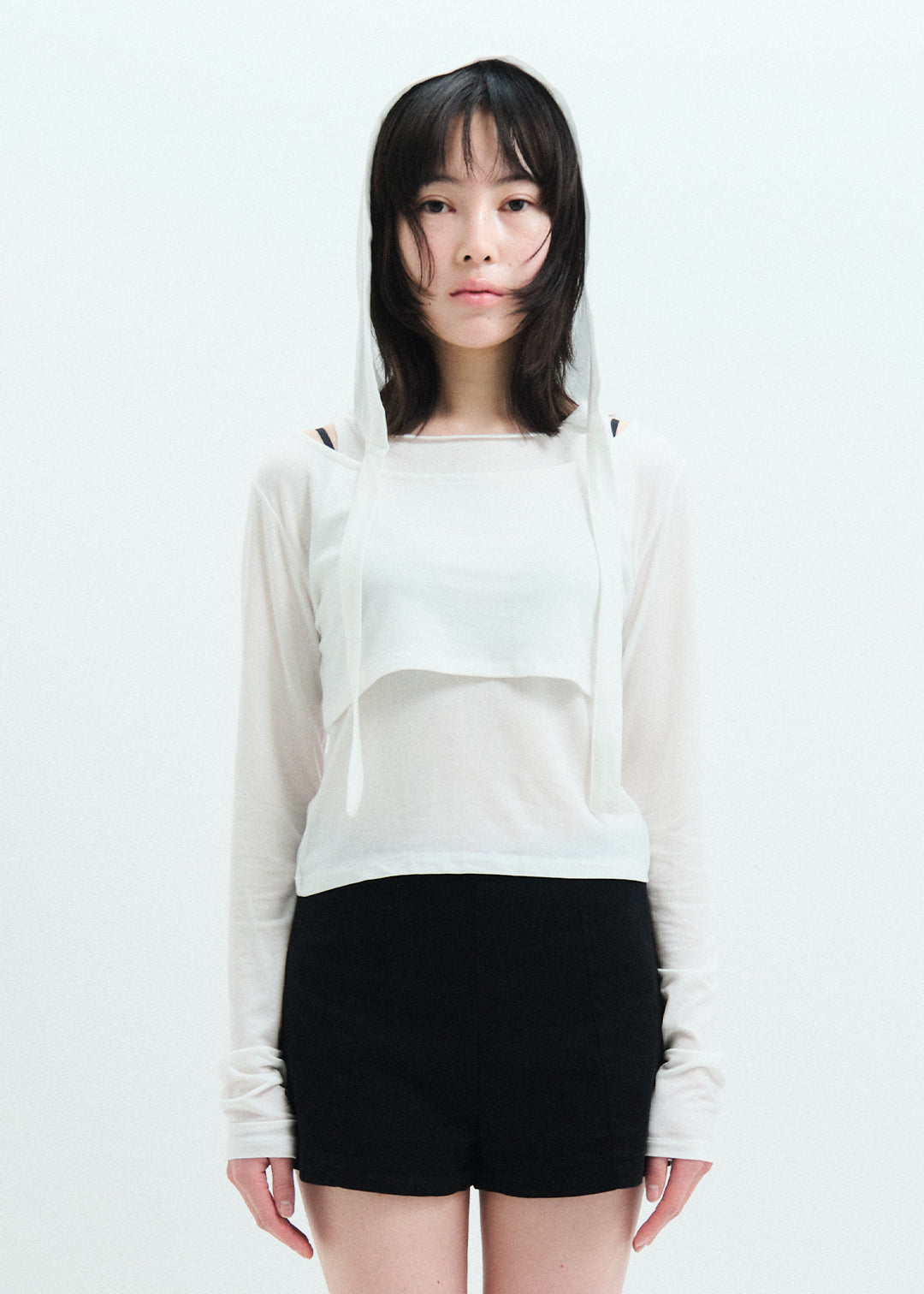 Hoodie Set Top (White)