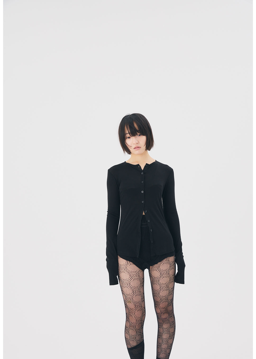 トップス Sensual Sheer Cardi commesi studio Sensual Sheer Cardi (Black) – COMME SI STUDIO