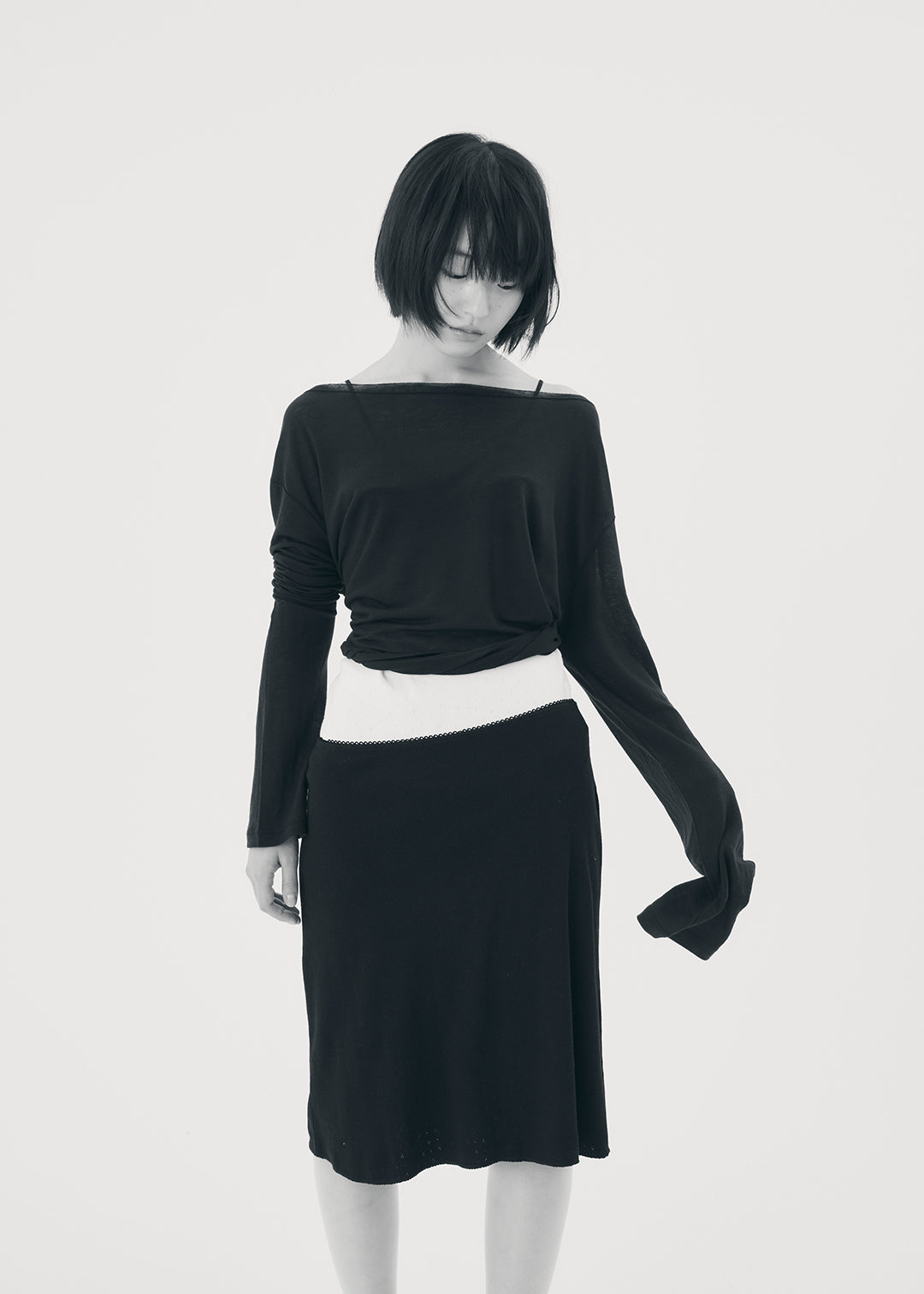 【NEW】Cotton Skirt (Black)