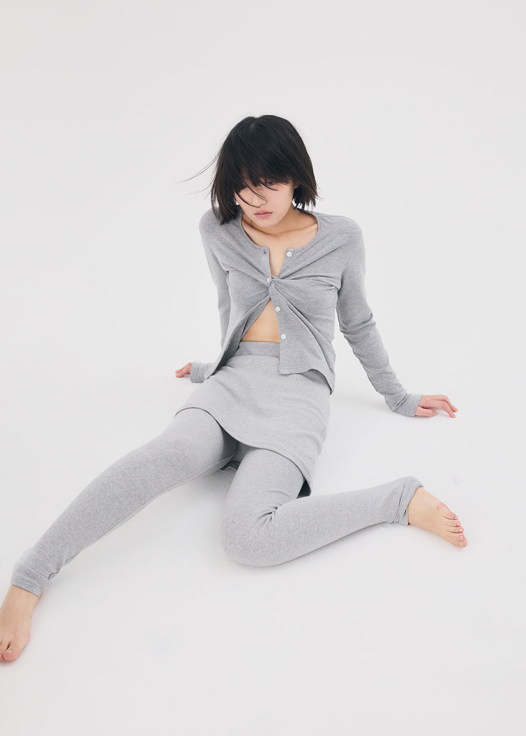 レッグウェア Docking Skirt Leggings commesi studio Docking Skirt Leggings (Gray) – COMME SI STUDIO