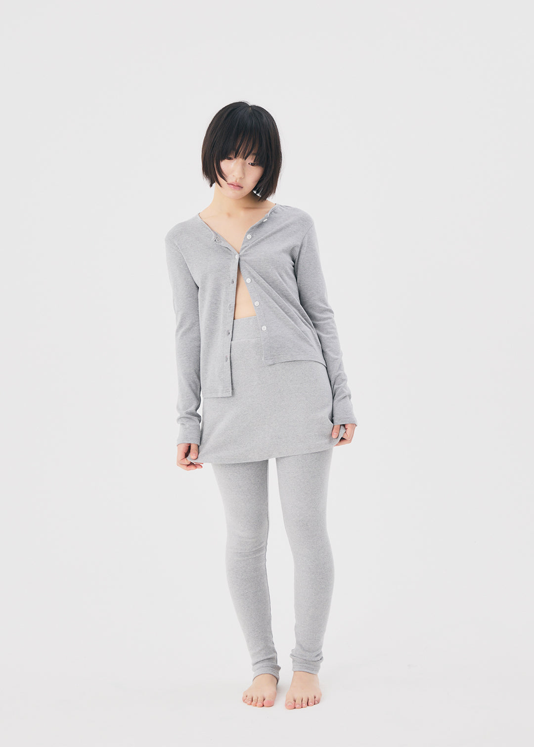 レッグウェア Docking Skirt Leggings commesi studio Docking Skirt Leggings (Gray) – COMME SI STUDIO