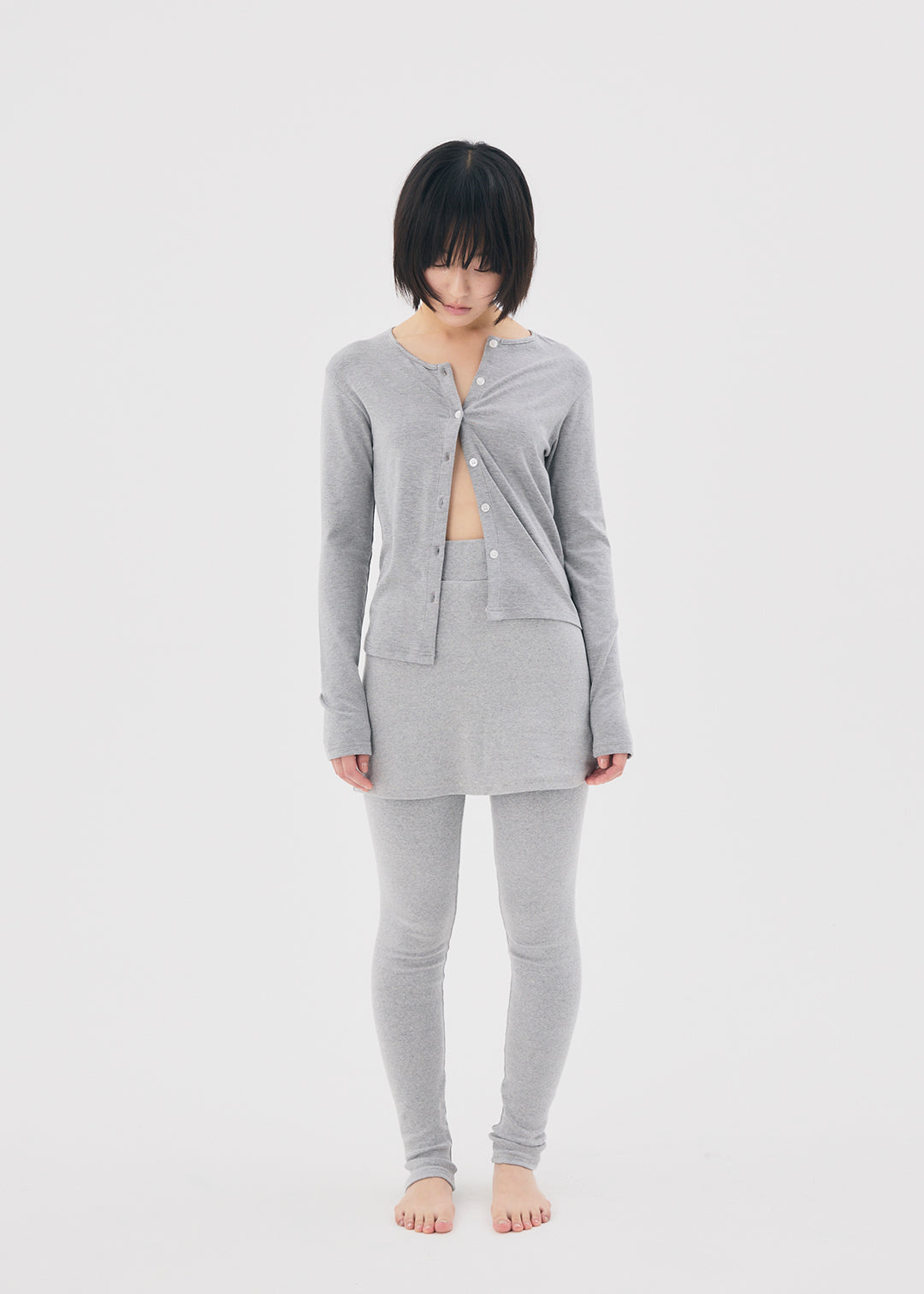 レッグウェア Docking Skirt Leggings commesi studio Docking Skirt Leggings (Gray) – COMME SI STUDIO
