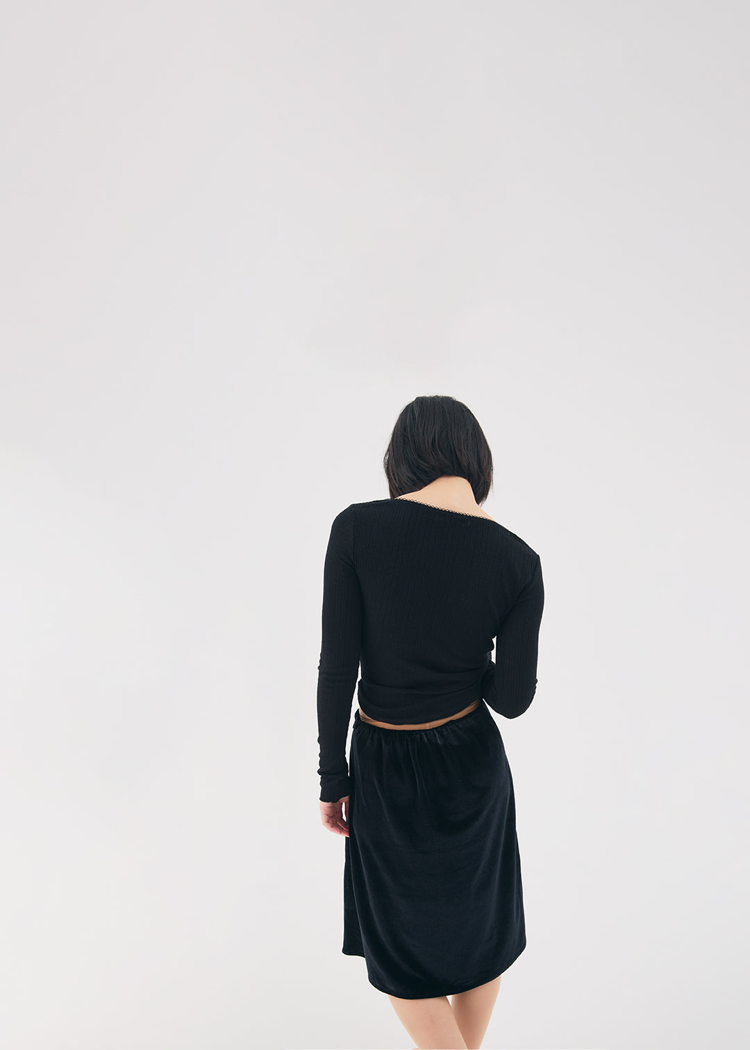 【NEW】Velours Skirt (Black)