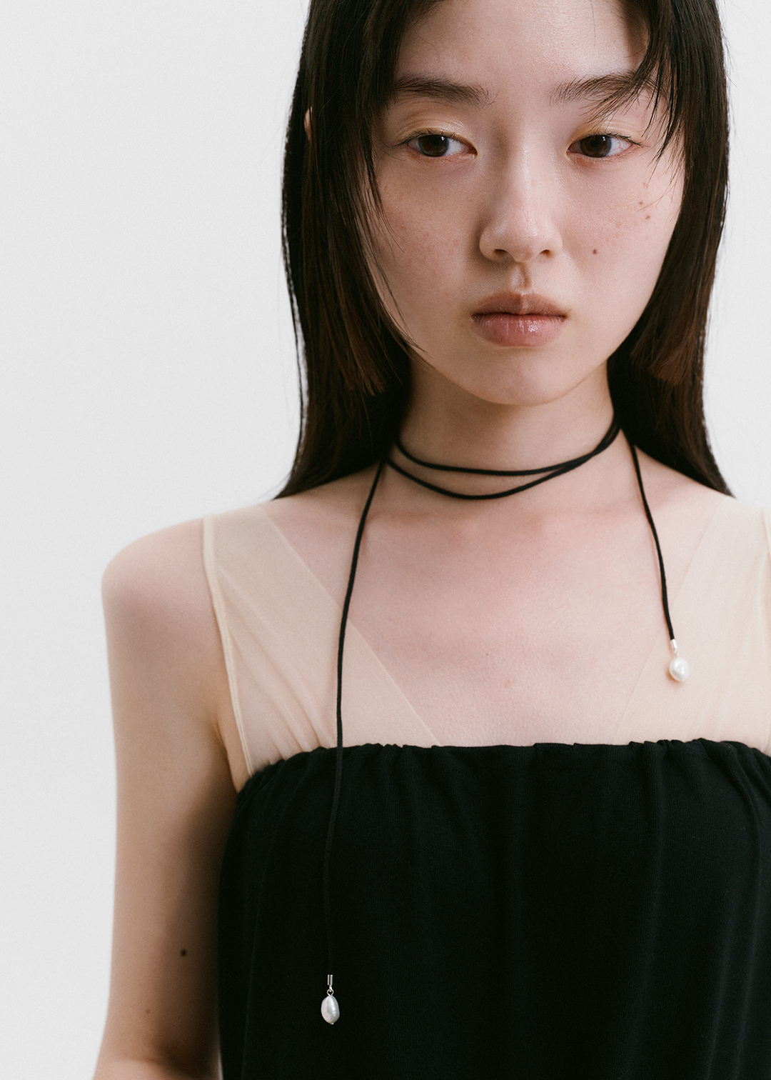 【10/3(Sat) 11:00】Pearl Line Necklace (Black)