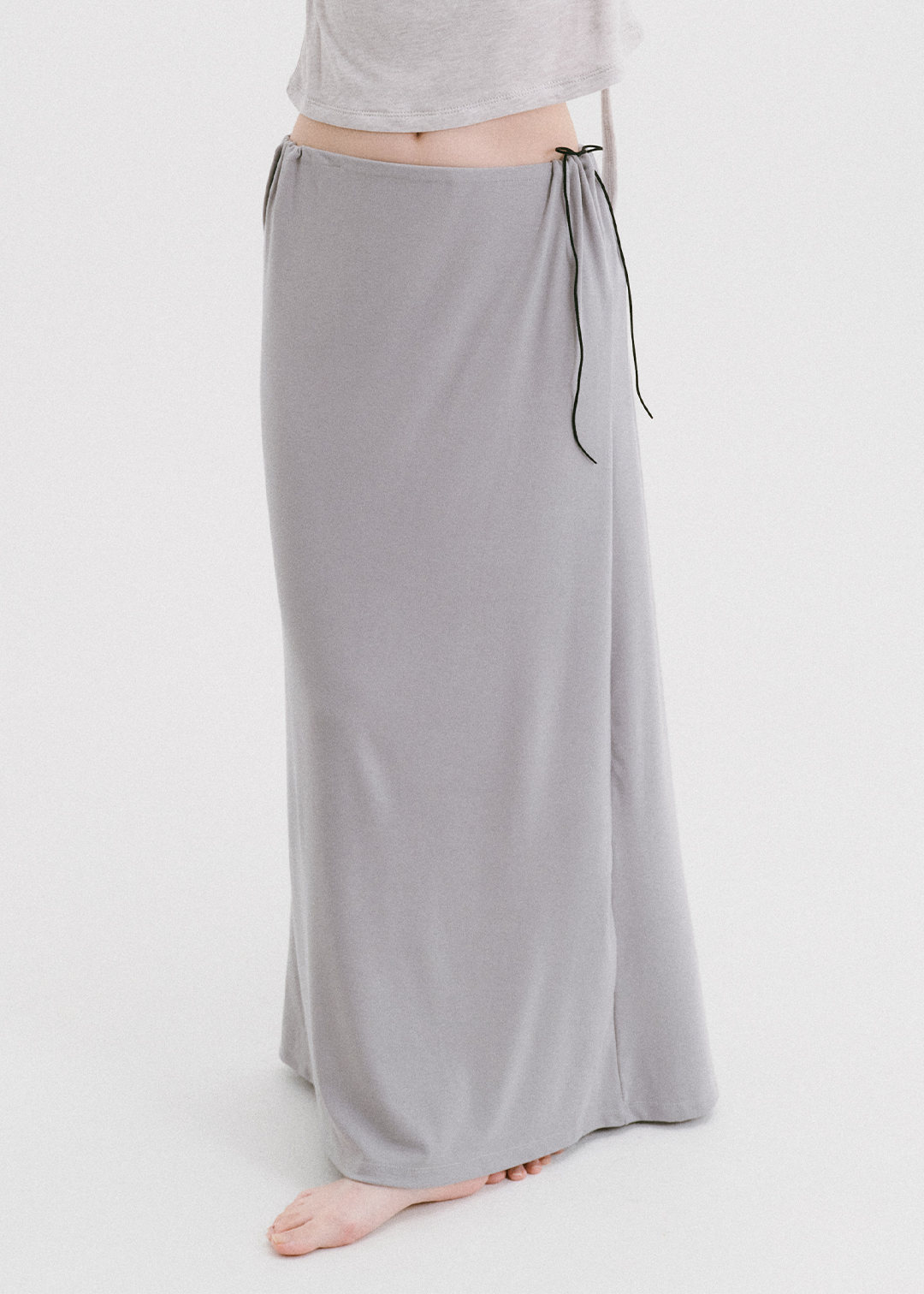 【10/3(Sat) 11:00】Drawstring Long Skirt (Gray)