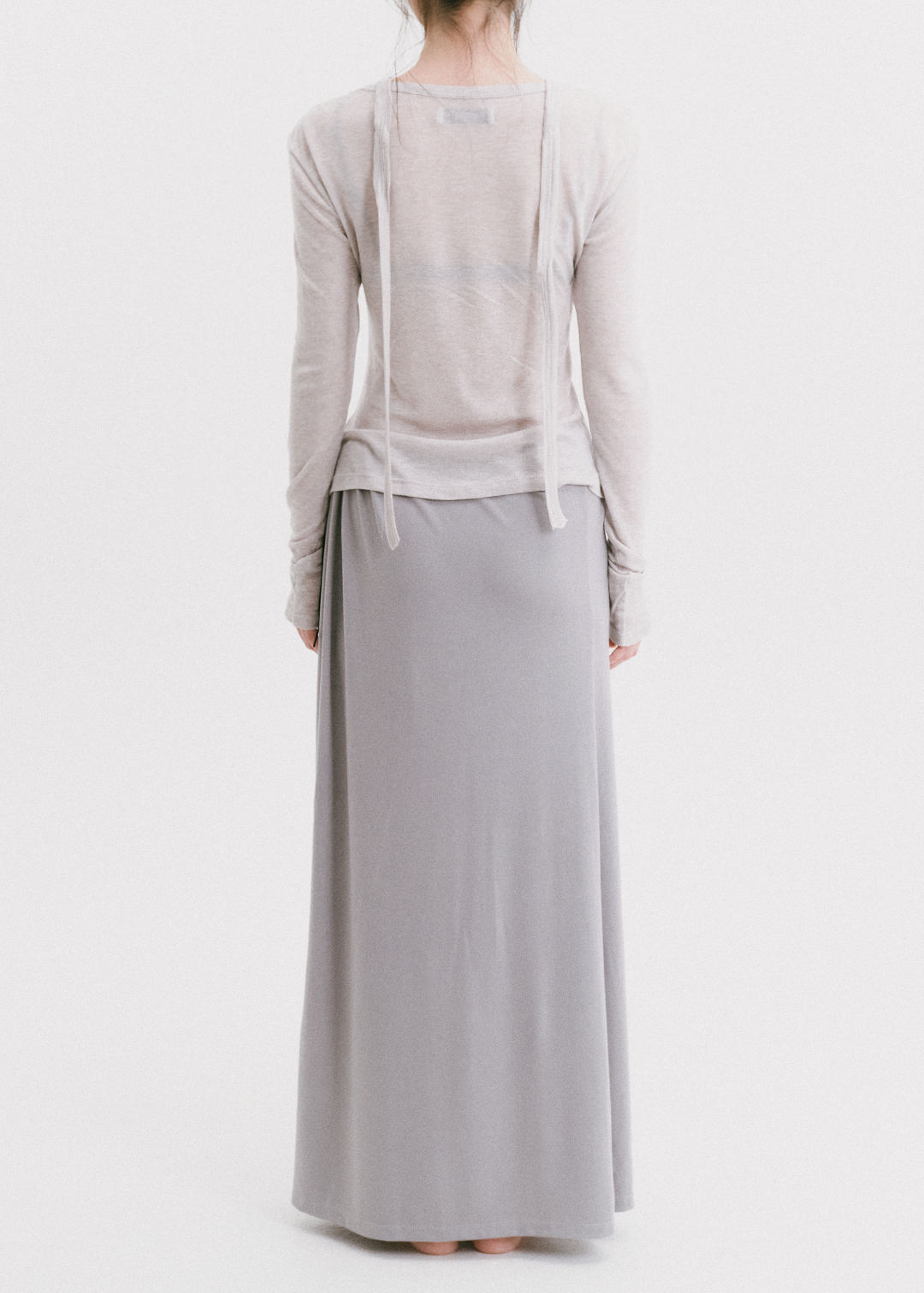 【10/3(Sat) 11:00】Drawstring Long Skirt (Gray)