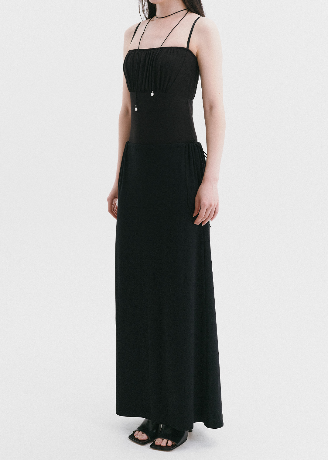 【10/3(Sat) 11:00】Drawstring Long Skirt (Black)