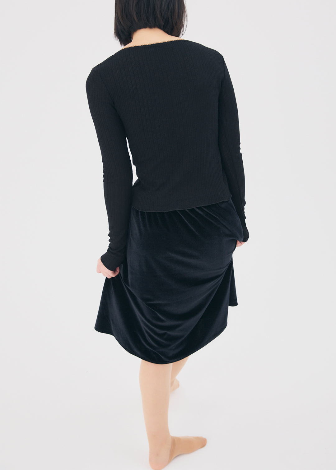 【NEW】Velours Skirt (Black)