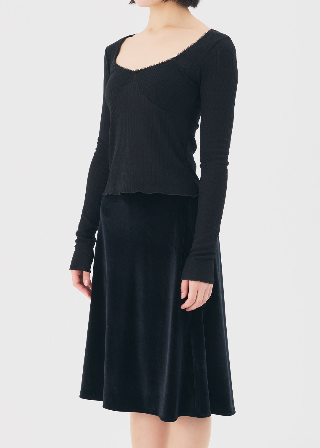 【NEW】Velours Skirt (Black)