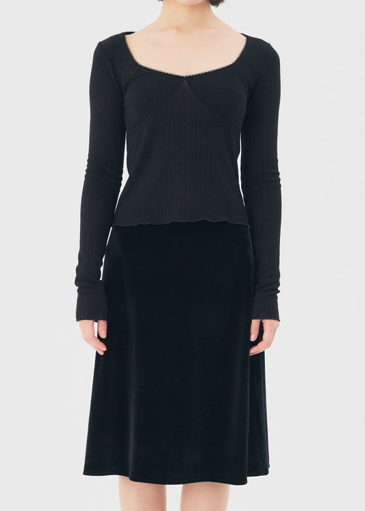 【NEW】Velours Skirt (Black)