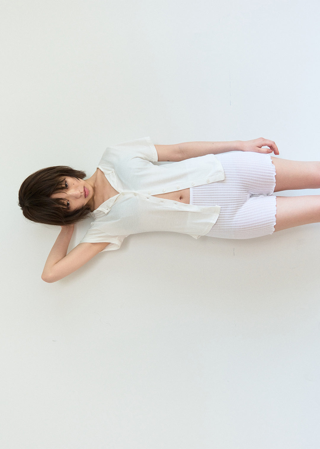 Cardigan Tee (White)