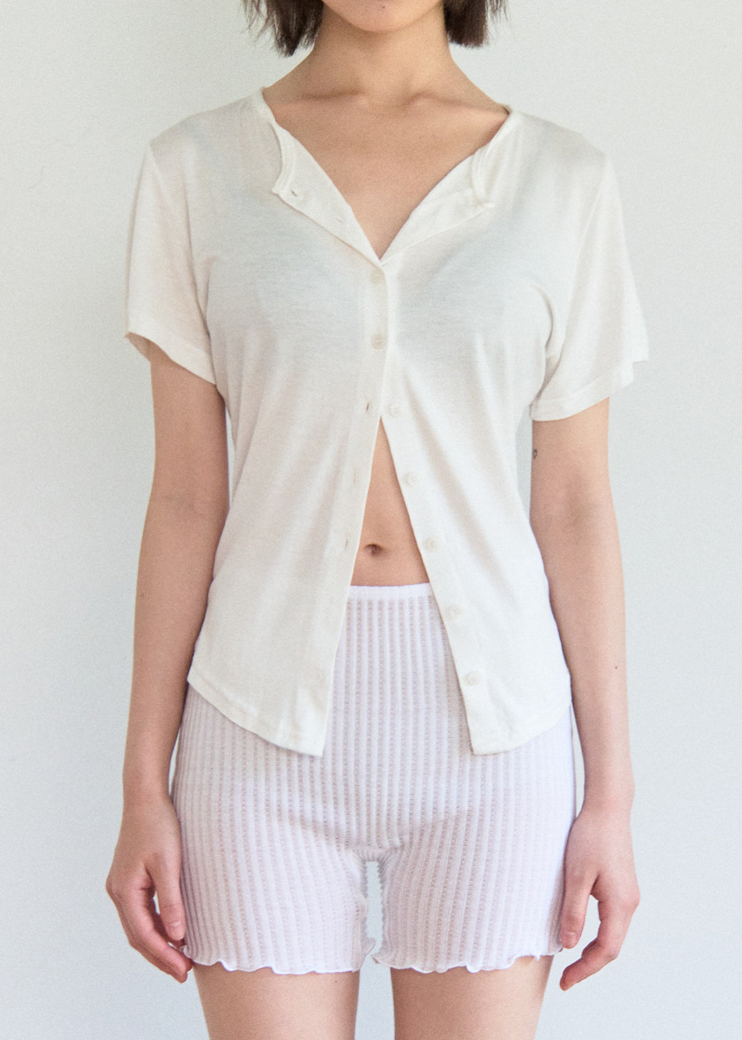 Cardigan Tee (White)