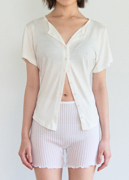 Cardigan Tee (White)