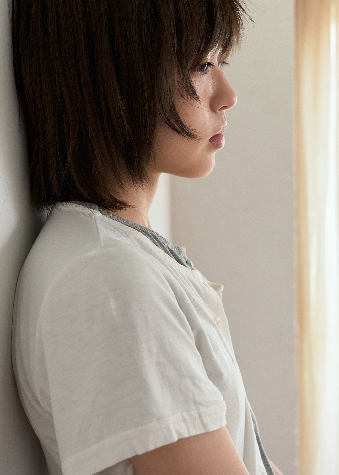 Cardigan Tee (White)