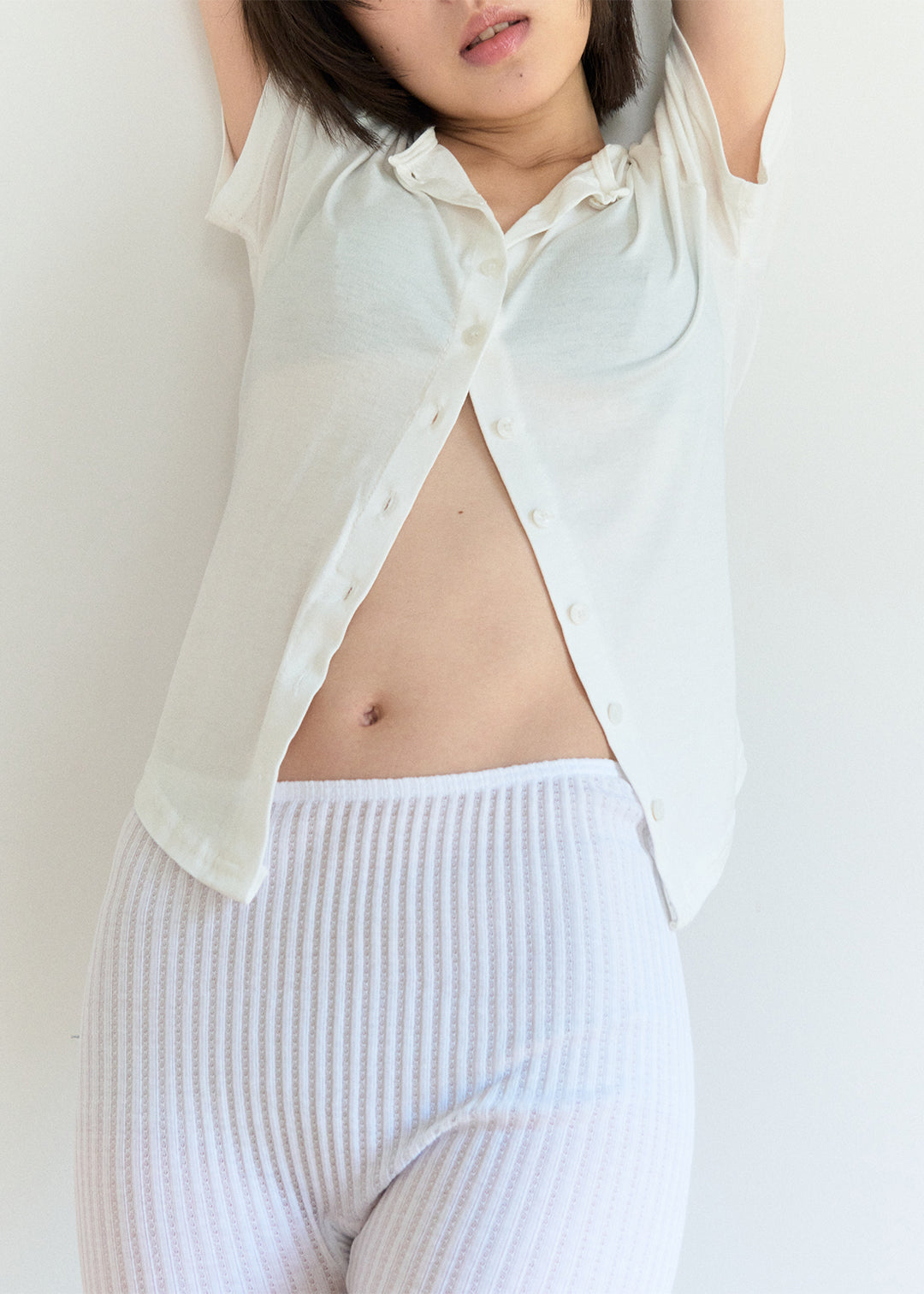 Cardigan Tee (White)