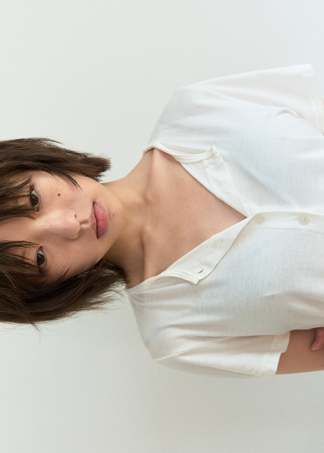 Cardigan Tee (White)