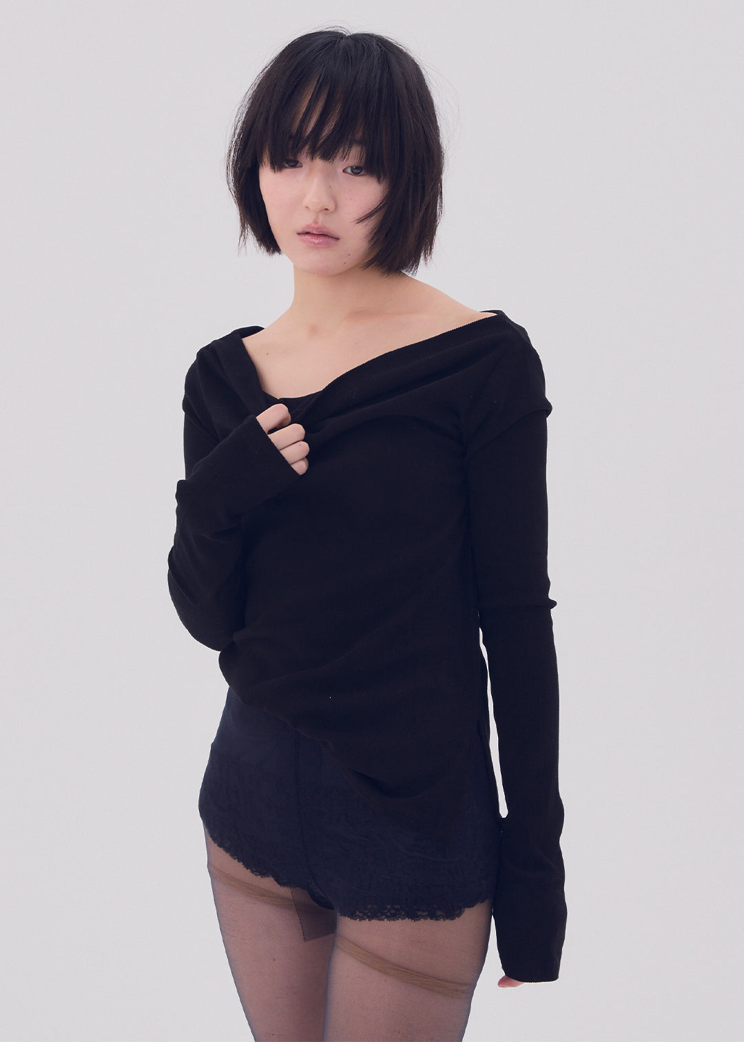 2Way Slit Top (Black) 