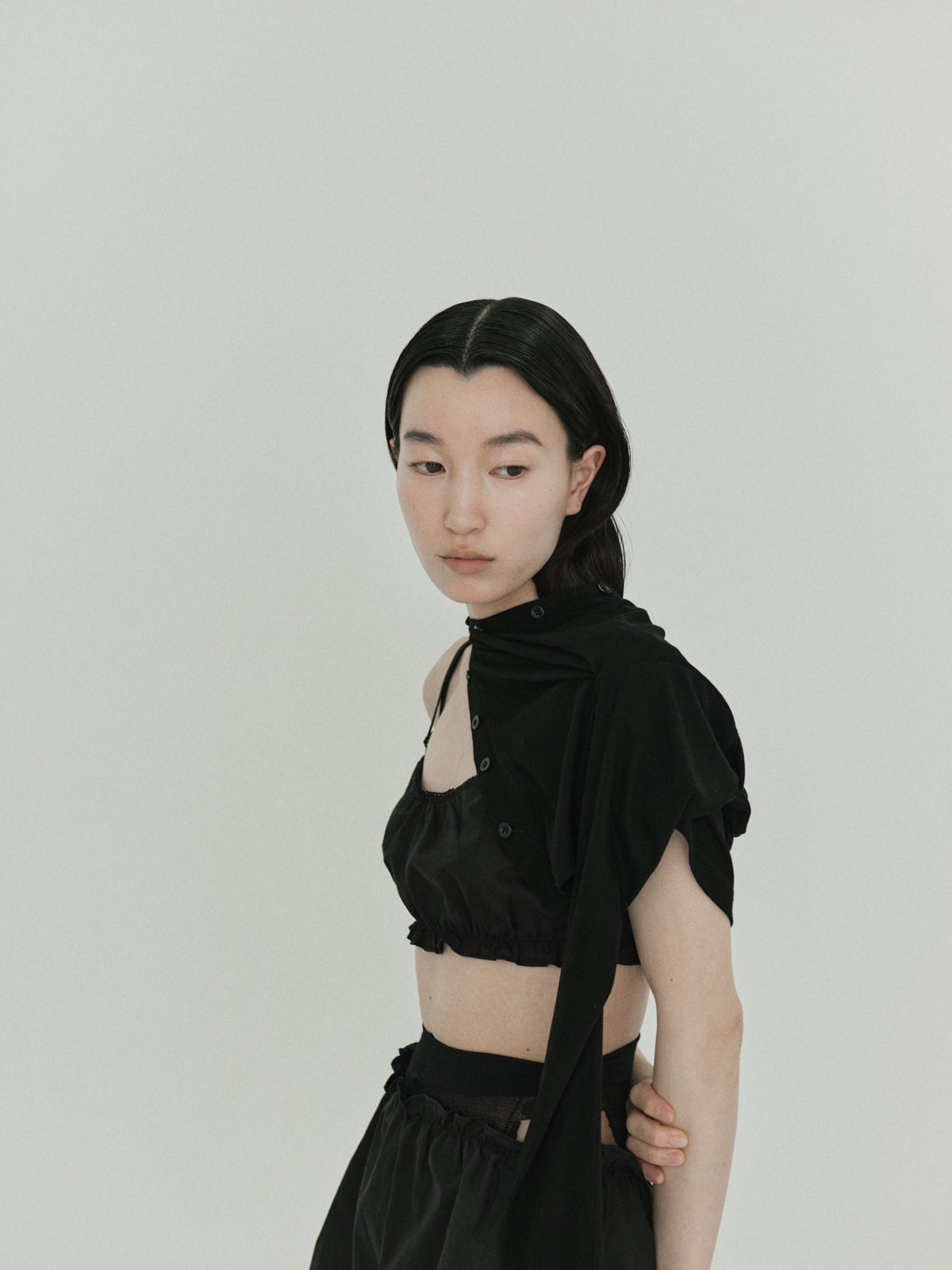 Race Cotton Bustier (Black)