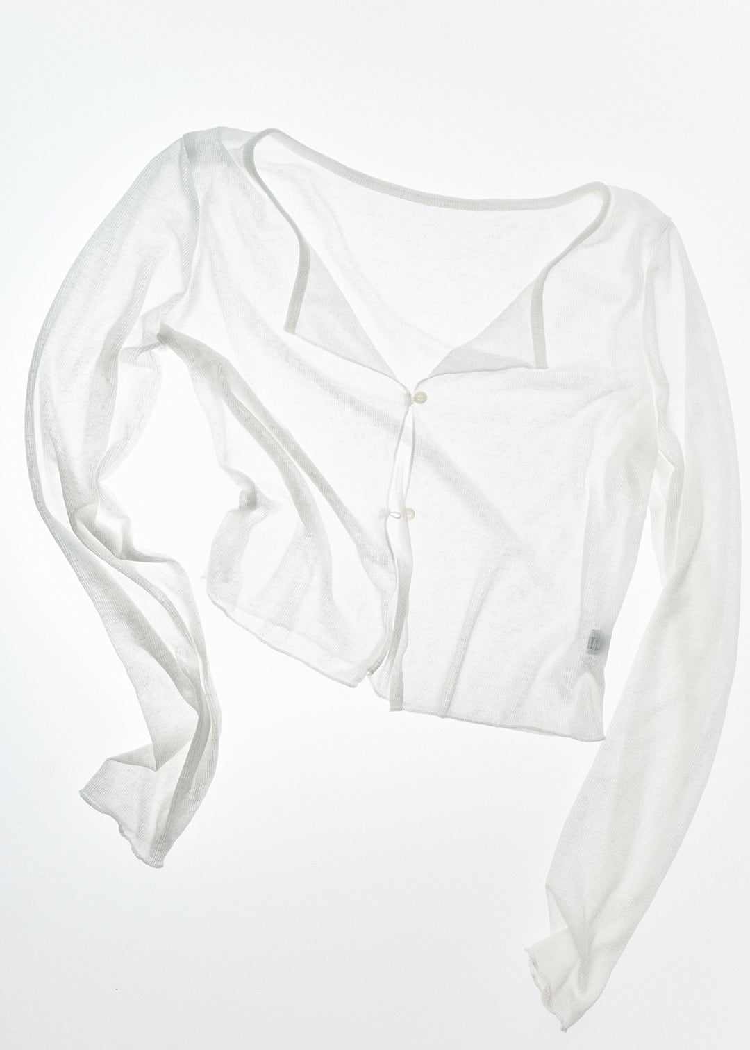 Sheer Button Cardi (Ivory)