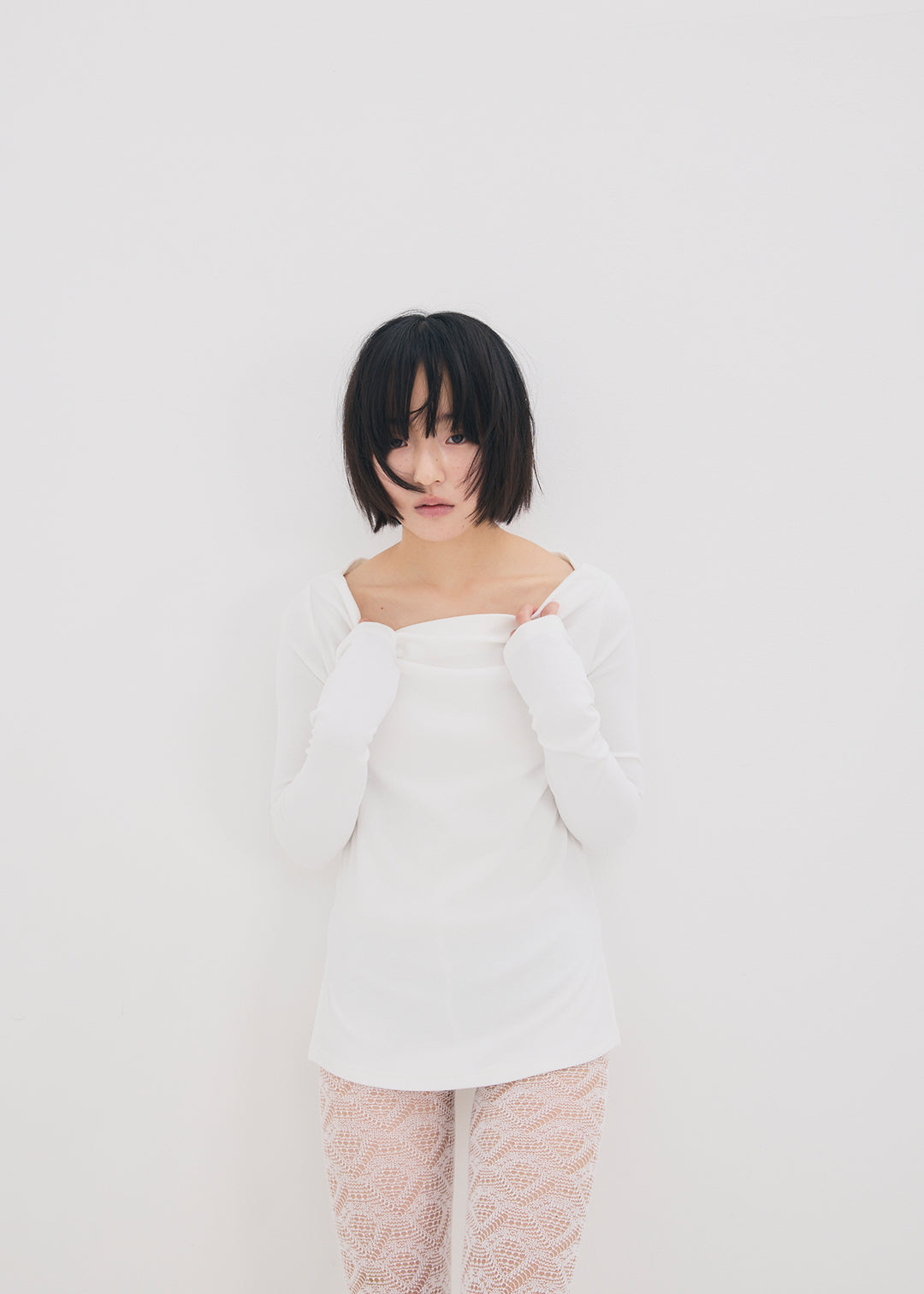 【NEW】2Way Slit Top (Ivory)