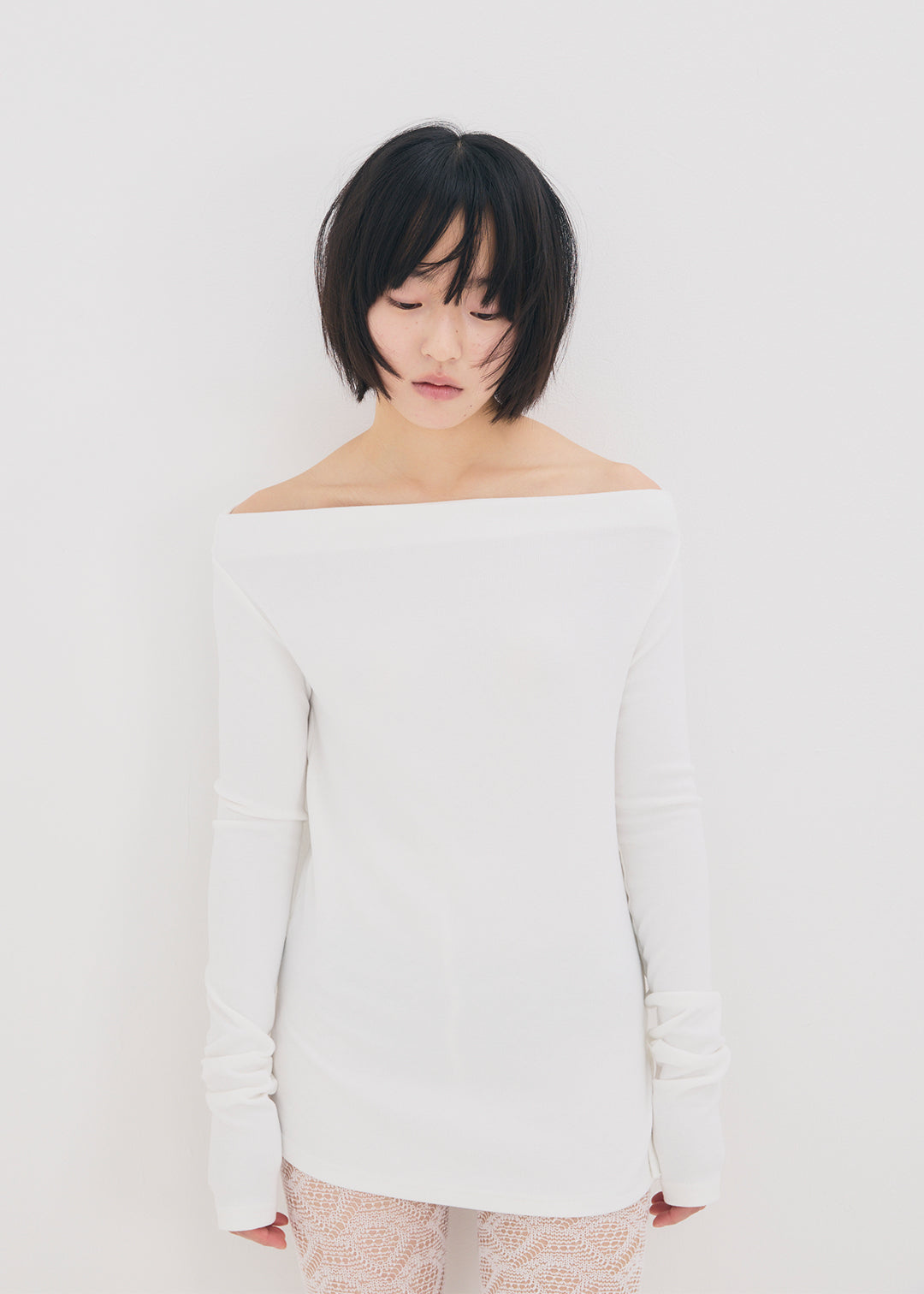 【NEW】2Way Slit Top (Ivory)