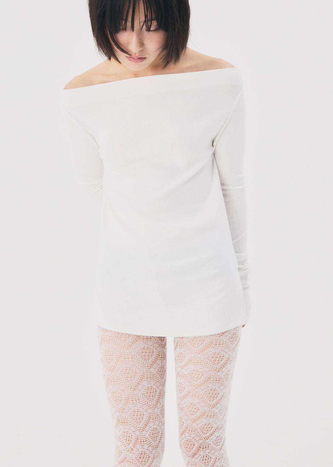 【NEW】2Way Slit Top (Ivory)