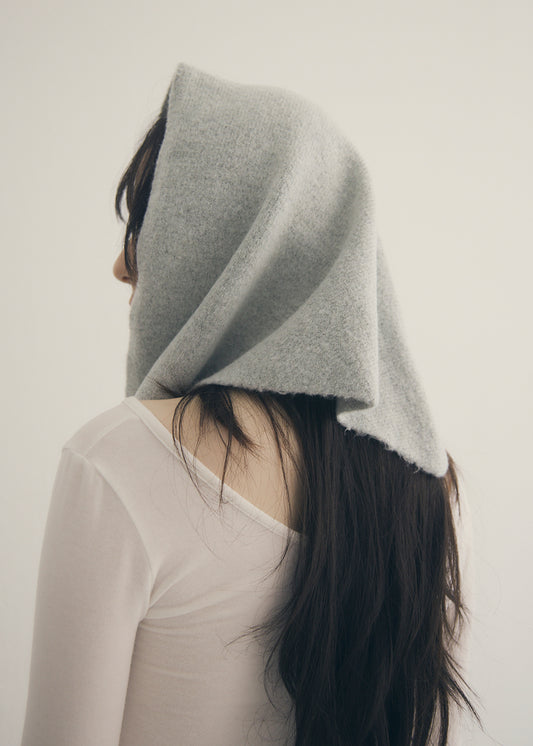 Wool Knit Scarf (Gray)