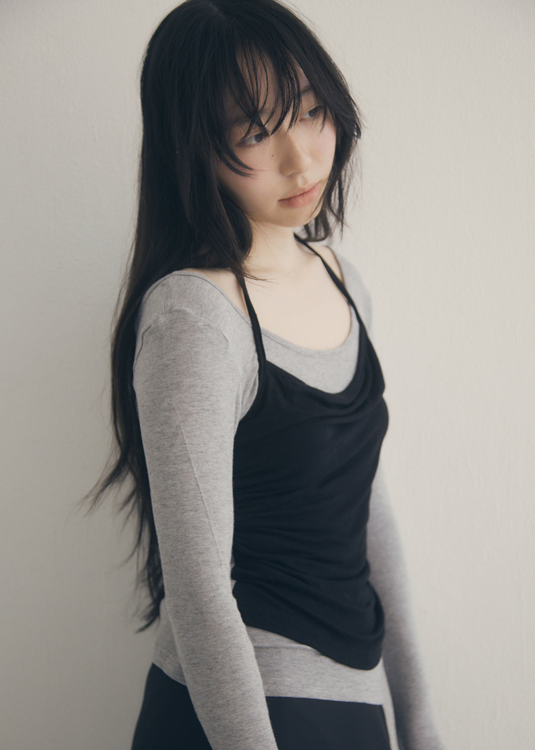 SoftTouch Cami Top (Gray×Black)