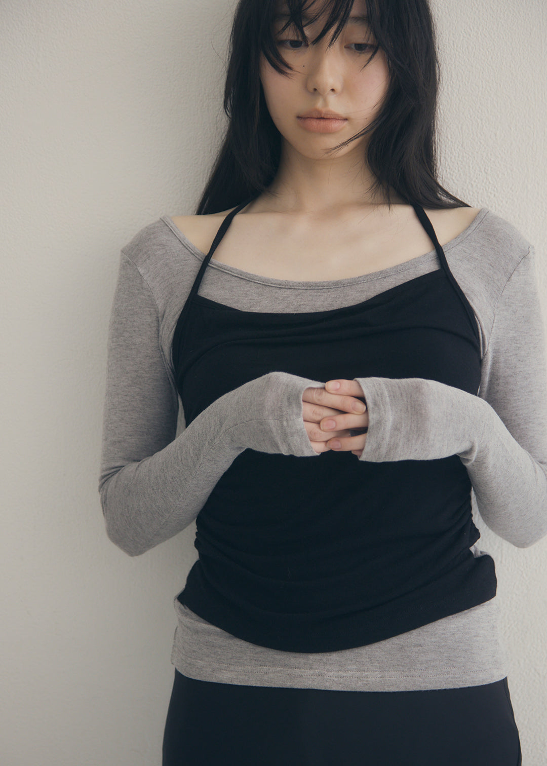 SoftTouch Cami Top (Gray×Black)