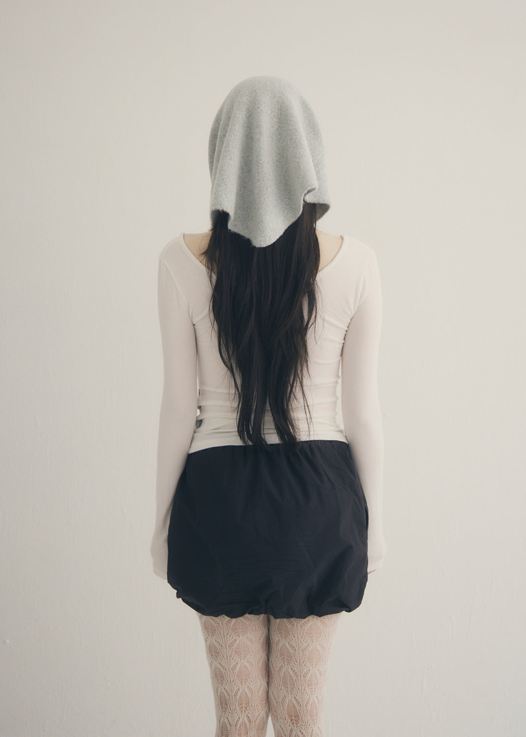 Wool Knit Scarf (Gray)