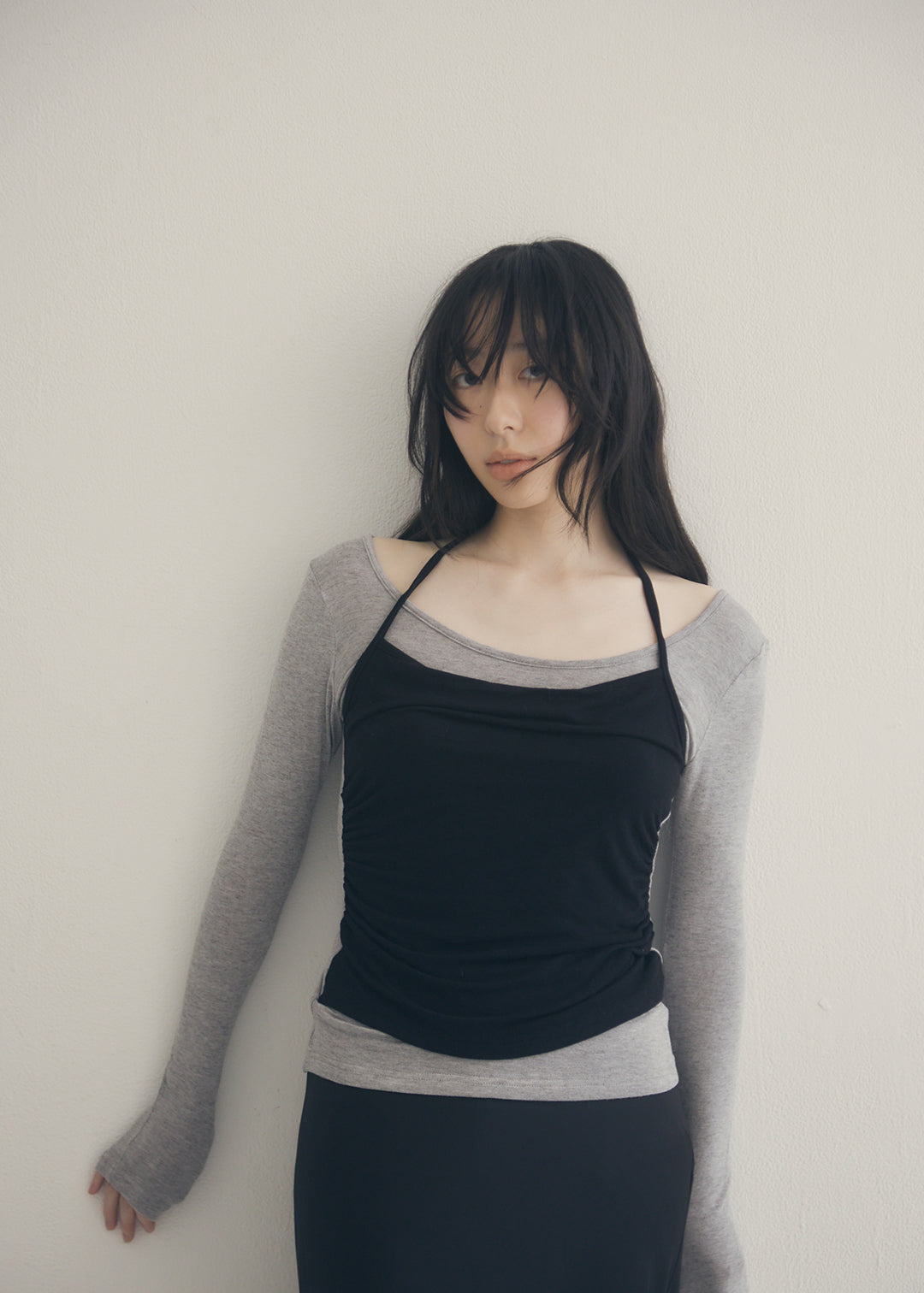 SoftTouch Cami Top (Gray×Black)