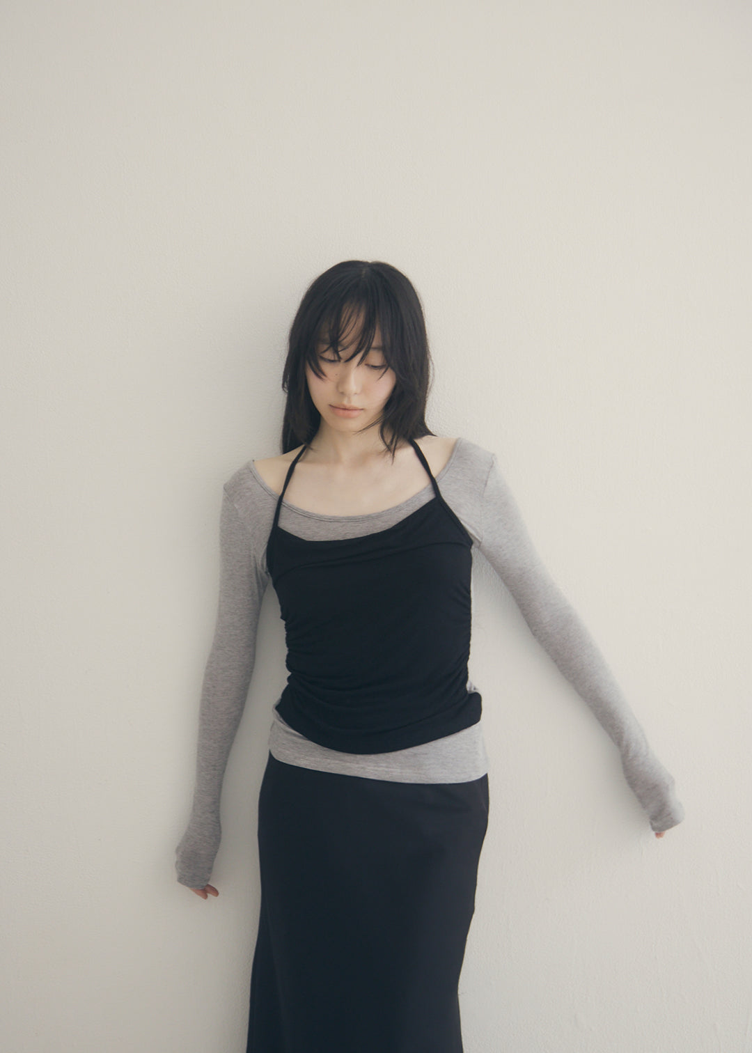 SoftTouch Cami Top (Gray×Black)
