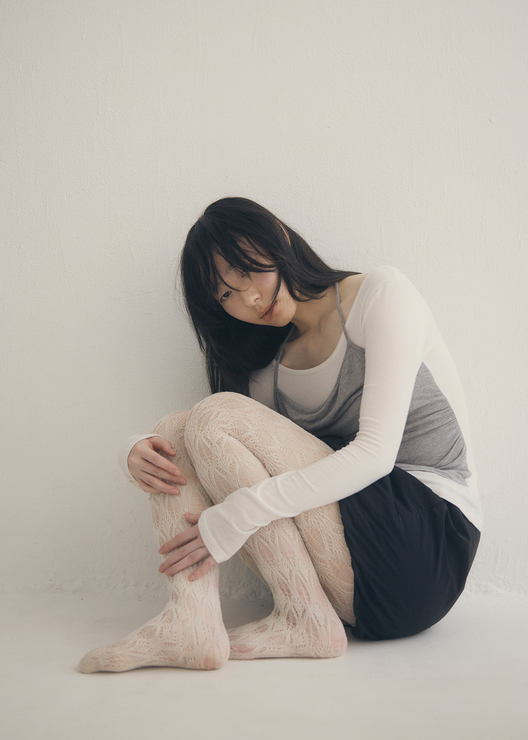 SoftTouch Cami Top (Ivory×Gray)