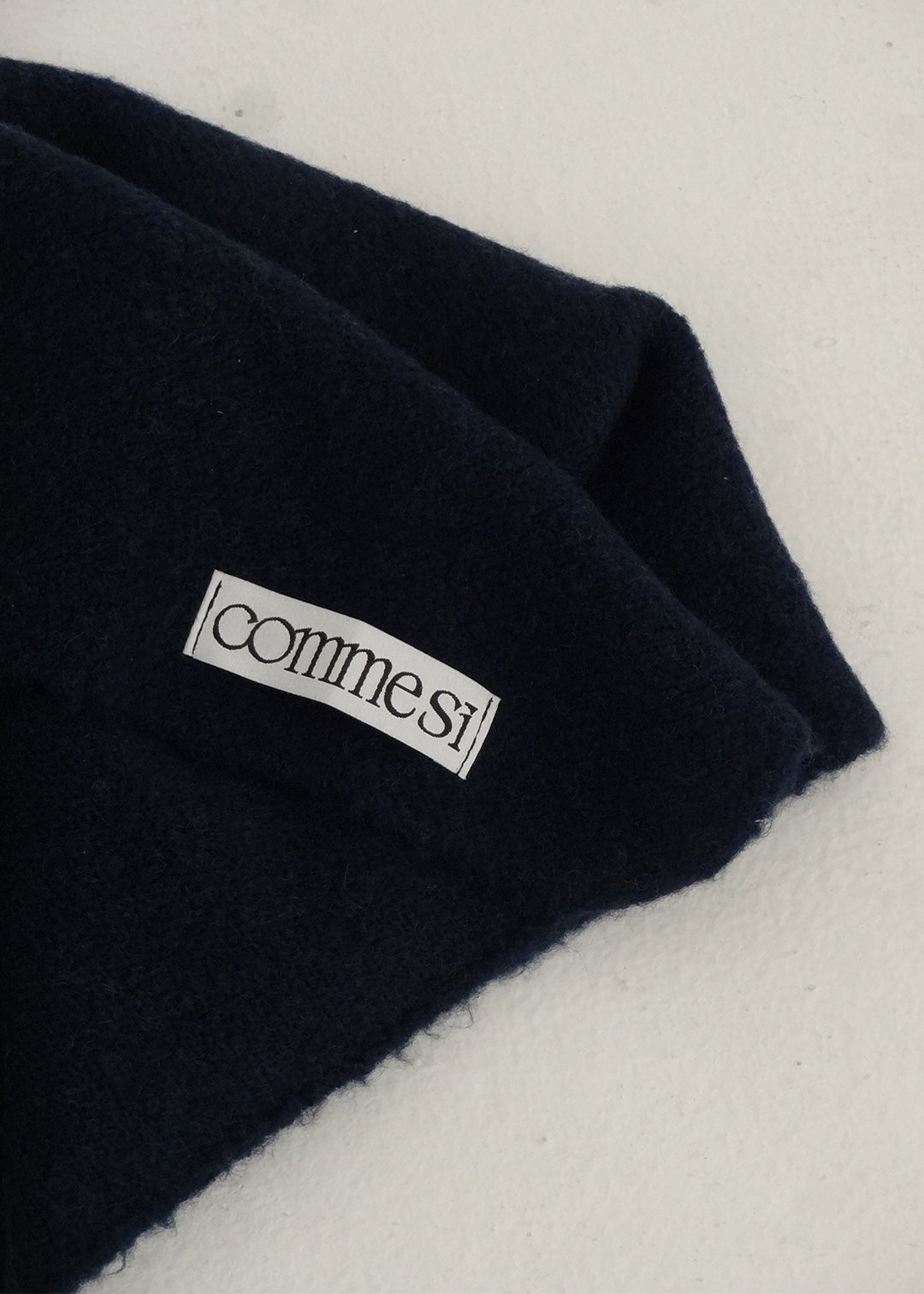 Wool Knit Scarf (Navy)
